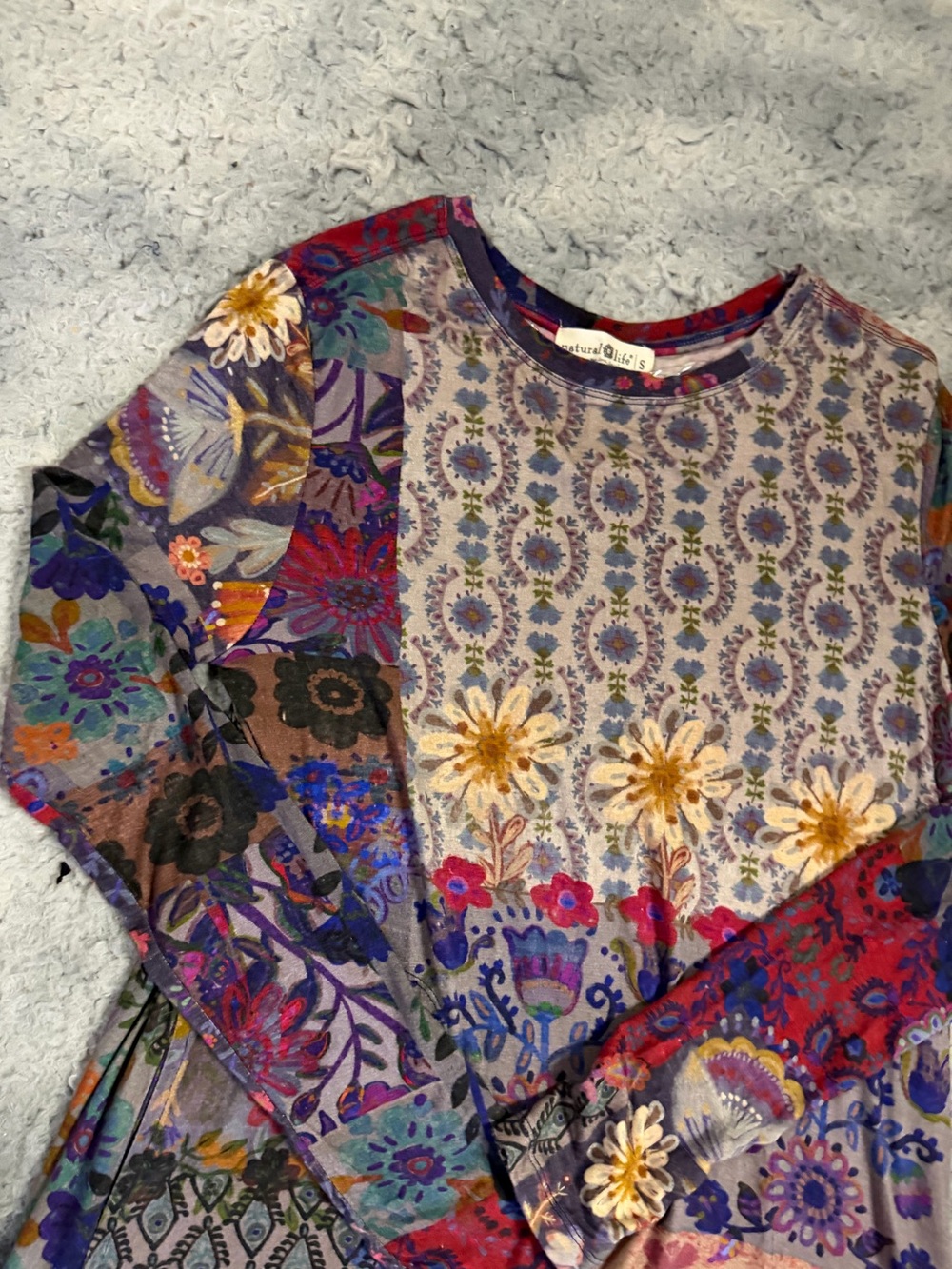Natural life Stevie buttersoft boho Patchwork Maxi Dress in Multi Floral Print - Picture 4 of 4